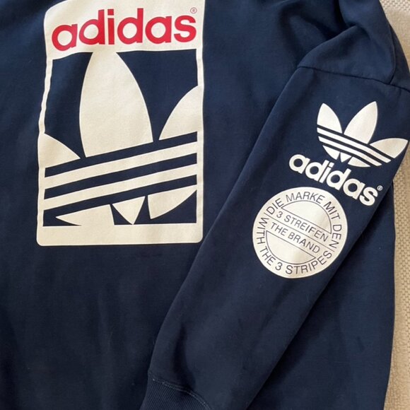 Men's Blue Adidas Crewneck Sweatshirt Side Zip Size XL - Picture 3 of 5